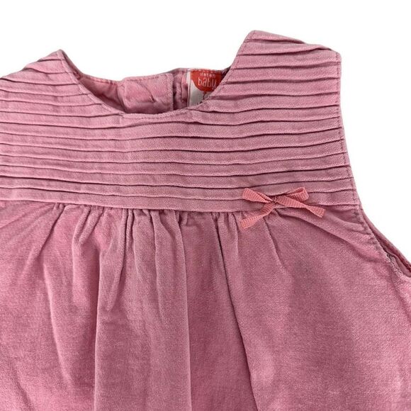 Koton Baby Girl 24-36 Month Pink Velvet Pleated Dress - Picture 4 of 7